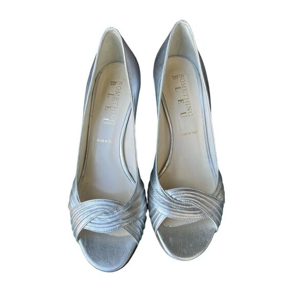 SOMETHING BLEU SILVER HEELS SIZE 7 - Picture 8 of 10